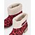 baratos Botas de neve e inverno-botas de inverno femininas com estampa de leopardo vermelho, forro de pele sintética e salto grosso – botas de neve quentes e elegantes