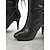 preiswerte Modische Stiefel-Schwarze Stiefel zum Schnüren und mit halbhohem Absatz für Damen – stylische Stiletto-Stiefel mit spitzer Spitze und seitlichem Schnürdetail für Herbst- und Winter-Outfits