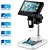 economico Cancelleria-Microscopio elettronico digitale USB con display LCD da 4,3&quot;, endoscopio, registrazione 1000x 2 megapixel con supporto a 8 LED per riparazione e saldatura
