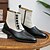 abordables Bottes de Costume-bottines à boutons en similicuir bicolore pour hommes – bottines de style victorien vintage pour occasions formelles et décontractées