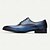 billige Klassiske Sko-mænds gradient blå oxford-sko med brogue-detaljer - kvalitetssko i okselæder til forretnings- og formelle lejligheder