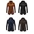 billige Trenchcoat for menn-Herre Vinterfrakk Vinterjakke Trenchcoat falske to stykker Ull Lomme Virksomhet Avslappet Arbeidstøy Lang Aktiv Årgang Mote Vindtett Varm Vinter Ensfarget Svart Navyblå Oransje Brun Pufferjakke