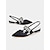billiga Halvformell-slingback plattor i satin för kvinnor med strass-utsmyckade remmar – eleganta spetsiga lågklackade skor för formella evenemang