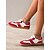 baratos Ténis de mulher-tênis feminino retrô preto e branco com cadarço - design casual de cano baixo com detalhes em camurça e tecido, sola confortável para uso diário e atividades esportivas