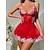 billiga Sexig Lingerie &amp; Nattkläder-Babydoll Klänningar Underkläder String Sovkläder Dam Sexig Vuxen Jul Nyår julafton Jul Fest Klänning