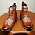 abordables Botas de vestir-Botines brogue vintage para hombre: piel sintética marrón y negra con panel de tweed, diseño clásico con cordones para ocasiones formales e informales, botas de vestir de estilo retro