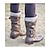 levne Slouch Boots-dámské kozačky do půli lýtek z umělé kůže s pletenou manžetou a dvojitými přezkami – útulná a stylová zimní obuv