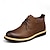 abordables Bottines-bottines en cuir marron pour hommes avec design à lacets et semelle durable – chaussures décontractées élégantes pour un usage quotidien et en extérieur