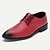 baratos Formal-sapatos sociais masculinos de couro sintético vermelho trançado – oxfords elegantes com cadarço e detalhes em couro envernizado para ocasiões formais e casuais