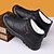 baratos Inverno e botas de neve-sapatos masculinos pretos impermeáveis de inverno sem cadarço – forro de pele sintética quente, sola antiderrapante durável, perfeita para clima frio e atividades ao ar livre