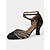 baratos Sapatos de Dança Latina-sapatos de dança femininos de cetim preto com tiras de strass, sola de camurça macia e salto médio – perfeitos para dança latina, salsa e dança de salão