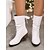 abordables Botas holgadas-Botas de mujer de piel sintética roja de media pantorrilla con detalle de lazo y tacones de bloque: calzado festivo de invierno para Navidad y fiestas