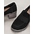 economico Slip-ons e mocassini da donna-mocassini da donna in pelle scamosciata nera con suola spessa - suola robusta con tacco a blocco per un uso casual e quotidiano