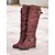 baratos Botas Slouch-botas femininas de cano alto, cano alto, com fivelas e salto plataforma, em tom bege desbotado – botas de inverno aconchegantes com punho de malha para trajes casuais