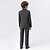 billige Guttens formelle drakt-5 deler Ringbærerdress Gutt Barn Dress Formell drakt Blazer &amp; vest &amp; bukser &amp; brosje &amp; slips Formell Fest Valentines Mote Kul Stripe Lomme Kakifarget Mørkegrå Polyester