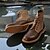 baratos Botas de cano curto-botins masculinos de dois tons com cadarço | design em couro sintético e camurça para uso casual e ao ar livre