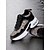 billige Sneakers til kvinder-platformssneakers med glimmer til kvinder med luftpudesål – funklende sorte atletiksko med snøre til afslappet og festtøj