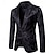 billige Herre Klassiske Blazere-Herre Blazer Sett Virksomhet Cocktailfest Bryllupsfest Mote Fritid Vår &amp; Vinter Bomullsblanding Paisly Lomme 2 deler Bekvem Enkeltkneppet Blazer Svart Gul Burgunder Navyblå