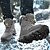 baratos Inverno e botas de neve-Homens Botas Botas de Neve Botas de caminhada Botas de inverno Forro de Lã Camurça Náilon Confortável Antiderrapante Com Cadarço Preto Cinzento