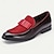 baratos Mocassins de couro premium-mocassins masculinos de couro bovino premium com detalhes em camurça vermelha e laço – sapatos sociais formais de luxo sem cadarço