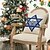 cheap Holiday Cushion Cover-Decorative Happy Hanukkah Toss Pillows Cover 4PC Soft Square Cushion Case Pillowcase for Bedroom Livingroom Sofa Couch Chair