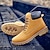 baratos Botas de trabalho-botas de trabalho amarelas clássicas masculinas – botas de cano curto duráveis com cadarço, colarinho acolchoado e sola resistente