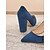 preiswerte Halbformell-Klassische High Heels aus Wildleder mit spitzer Spitze für Damen | Pumps mit Blockabsatz für die Arbeit und Partys