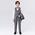 preiswerte Formeller Anzug für Jungen-5 Stück Ring-Träger Anzug Jungen kinderkleidung Anzug Formeller Anzug Blazer &amp; Weste &amp; Hosen &amp; Brosche &amp; Krawatte Formal Party Modisch Cool Feste Farbe Tasche Blau Beige Grau Polyester
