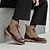 baratos Botas de cano curto-botins masculinos de dois tons com cadarço | design em couro sintético e camurça para uso casual e ao ar livre