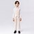 preiswerte Formeller Anzug für Jungen-5 Stück Ring-Träger Anzug Jungen kinderkleidung Anzug Formeller Anzug Blazer &amp; Weste &amp; Hosen &amp; Brosche &amp; Krawatte Formal Party Modisch Cool Feste Farbe Tasche Blau Beige Grau Polyester