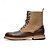 baratos Botas de cano curto-botins masculinos de dois tons com cadarço | design em couro sintético e camurça para uso casual e ao ar livre