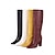 preiswerte Modische Stiefel-burgunderfarbene kniehohe Stiefel mit Krokoprägung für Damen – stylische Stiefel mit spitzer Spitze und Blockabsatz für die Herbst- und Wintermode