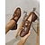 cheap Women&#039;s Flats-Women&#039;s Brown T-Strap Loafers with Tassel Accents - Retro Low Block Heel Shoes for Casual and Vintage Style