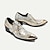 billiga Premium läder Loafers-herrskor i guldmetalliskt läder med ormskinnsmönster, fyrkantig tå och spänndetalj - perfekt för bröllop, fester och andra speciella evenemang