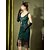 ieftine Rochii-Anii 1920 Rochie de Cocktail Rochie de epoca Miezul zilei Rochie Flapper Ținute Rochie de Cocktail Gatsby Fetișcană Invitat la nuntă Paiete Pană Franjuri Costume de fancy Pentru femei Costum de