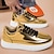 billiga Herrsneakers-guldmetallic låga sneakers för män – snygga snörskor med vit halkfri sula för vardags- och festkläder