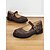 economico Anni &amp;#39;80-scarpe mary jane marroni da donna con dettagli brogue, cinturino con fibbia e suola spessa antiscivolo: calzature casual retrò da indossare tutti i giorni