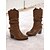 cheap Slouch Boots-Women&#039;s Brown Knee-High Boots with Buckle Details and Block Heels – Classic and Versatile Footwear for Casual and Fall Outfits