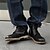 baratos Botas de cano curto-botins masculinos de dois tons com cadarço | design em couro sintético e camurça para uso casual e ao ar livre