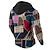 baratos Padrão Geométrico-Homens Xadrez Moletons Moletom Moletom com capuz Com Capuz Moda Impressão 3D Amarelo Vermelho Com Cordão Outono Inverno Designer