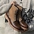 baratos Botas de cano curto-botins masculinos de dois tons com cadarço | design em couro sintético e camurça para uso casual e ao ar livre