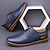 economico Semi-formale-scarpe casual da uomo in similpelle oxford blu navy con design allacciato, comode ed eleganti per l&#039;uso quotidiano