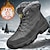 baratos Inverno e botas de neve-Homens Botas Botas de Neve Botas de caminhada Botas de inverno Forro de Lã Camurça Náilon Confortável Antiderrapante Com Cadarço Preto Cinzento