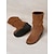 abordables Botas holgadas-Botines de ante marrón para mujer: cómodos tacones de cuña con diseño holgado, ideales para usar en otoño e invierno.