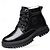 preiswerte Winter- und Schneestiefel-Winterstiefeletten zum Schnüren für Herren mit Kunstfellfutter, rutschfester, robuster Sohle und wasserdichtem Obermaterial aus Leder – ideal für den Außenbereich bei kaltem Wetter