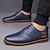 economico Semi-formale-scarpe casual da uomo in similpelle oxford blu navy con design allacciato, comode ed eleganti per l&#039;uso quotidiano