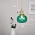 baratos Luzes da ilha-luminária pendente de vidro soprado azul banheiro luminária de teto suspensa de vidro verde luminária de ilha de bola de vidro transparente com nervuras abóbora vintage 85-265v