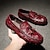 cheap Loafers-Men's Burgundy Crocodile Pattern Loafers with Tassel Detail and Non-Slip Sole - Luxury Slip-On Shoes for Casual and Formal Wear