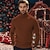 preiswerte Herrenpullover-Herren Weihnachtspullover Pullover Strickpullover Gerippt Stricken Normale Oberteile Gestrickt Einfach Rollkragen Mode Lässig Urlaub Alltagskleidung Bekleidung Herbst Winter Kamel Wein S M L