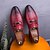abordables Semi-formel-mocassins en similicuir à motif crocodile rouge pour hommes – chaussures à enfiler de luxe avec boucle en métal élégante pour une tenue formelle et professionnelle
